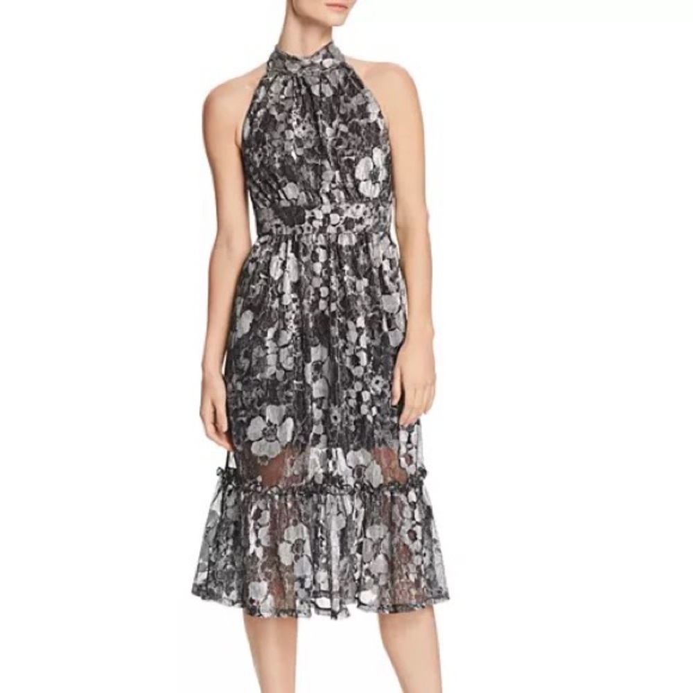 MICHAEL Michael Kors Metalluc Floral-Print Midi Dress